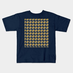 Chevron Pattern in blue, grey and yellow Kids T-Shirt